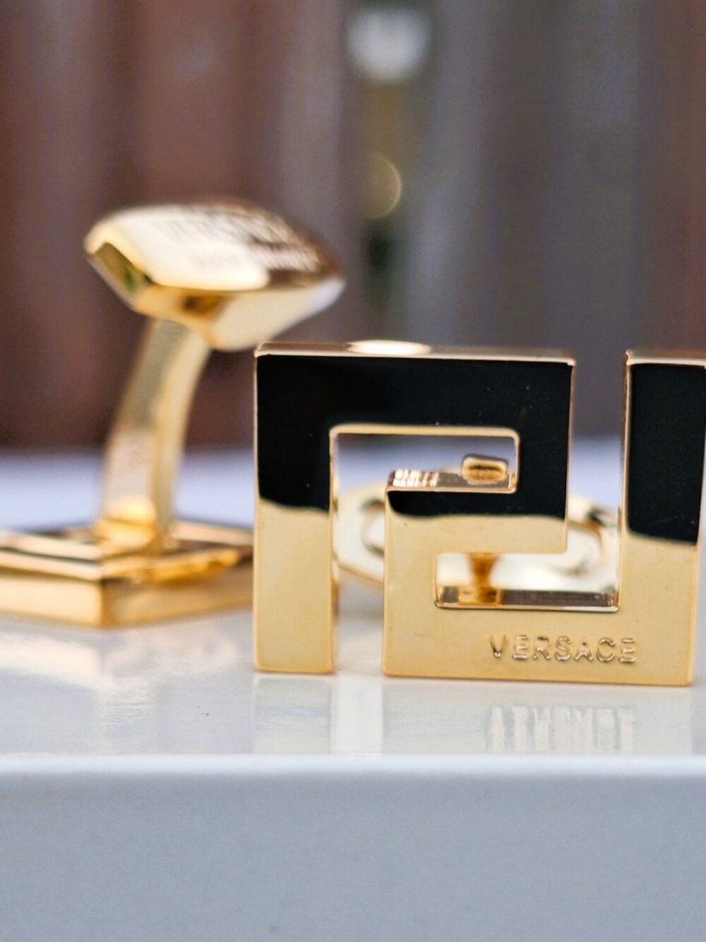 Versace Gold Color Metal Cufflinks - Picture 8 of 8